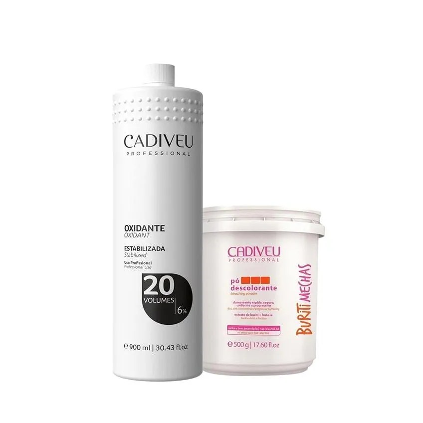 Cadiveu Buriti Mechas Kit Descoloração Profissional Ox 20 Vol.