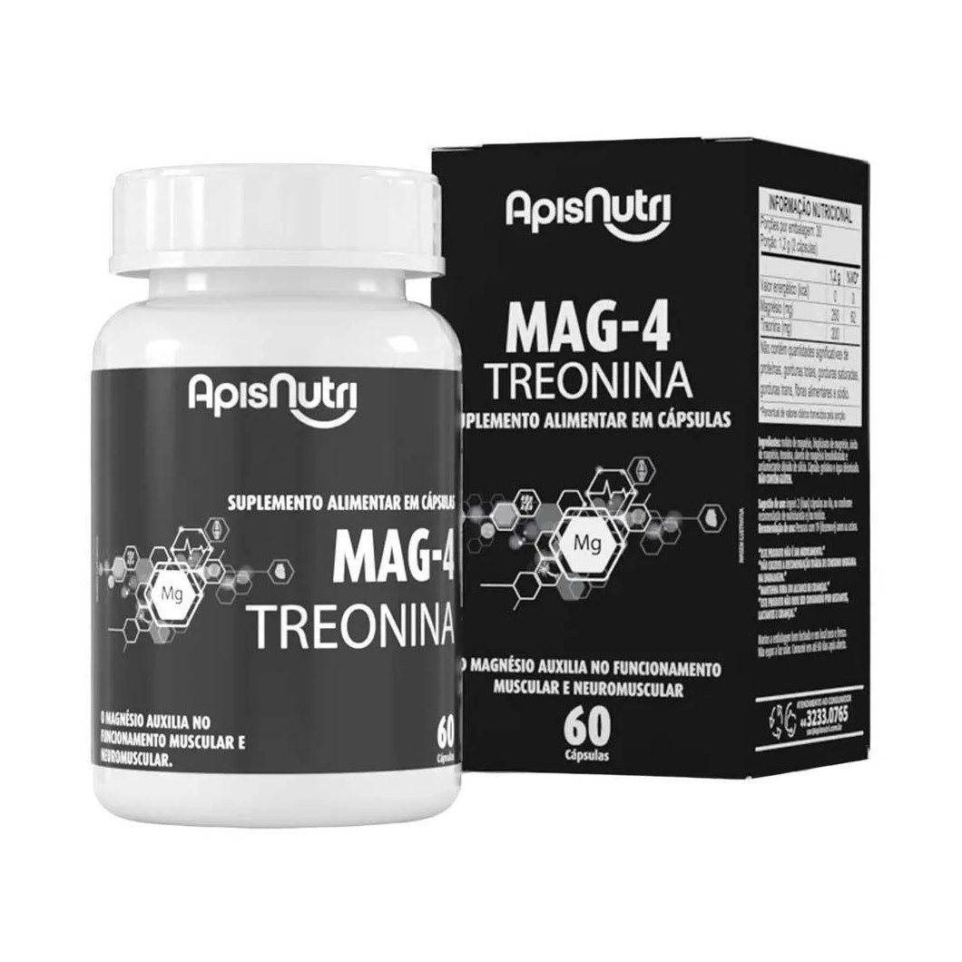 Mag-4 Treonina Apisnutri 60 Cápsulas