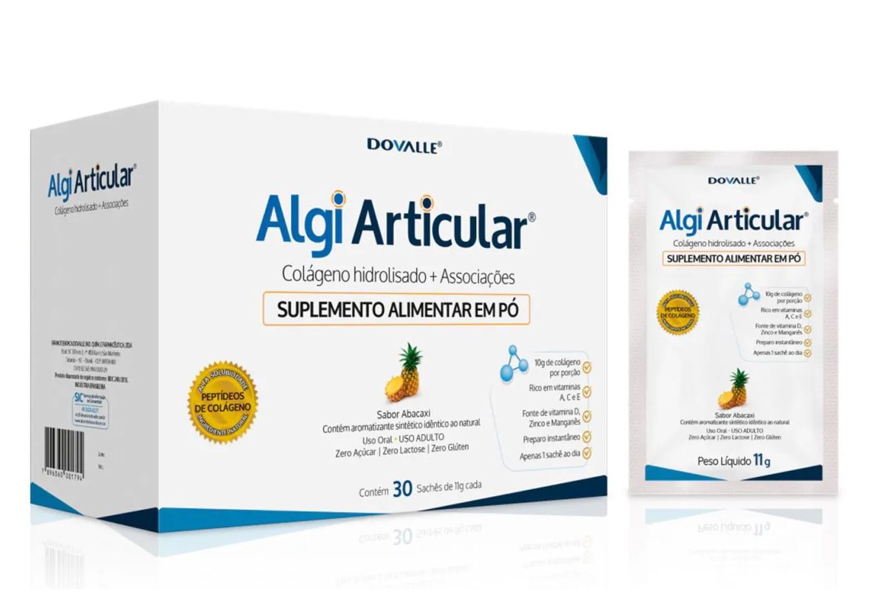 Suplemento Algi Articular Sabor Abacaxi 30 Sachês - Dovalle