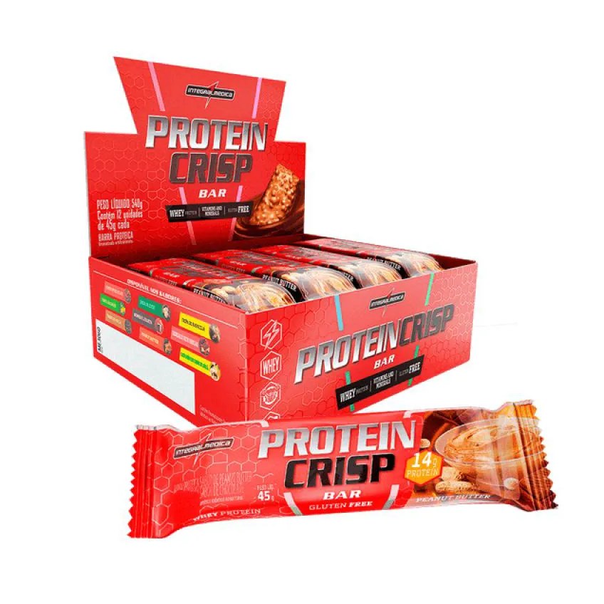 Protein Crisp Bar (12Uni) - Integralmédica Peanut Butter
