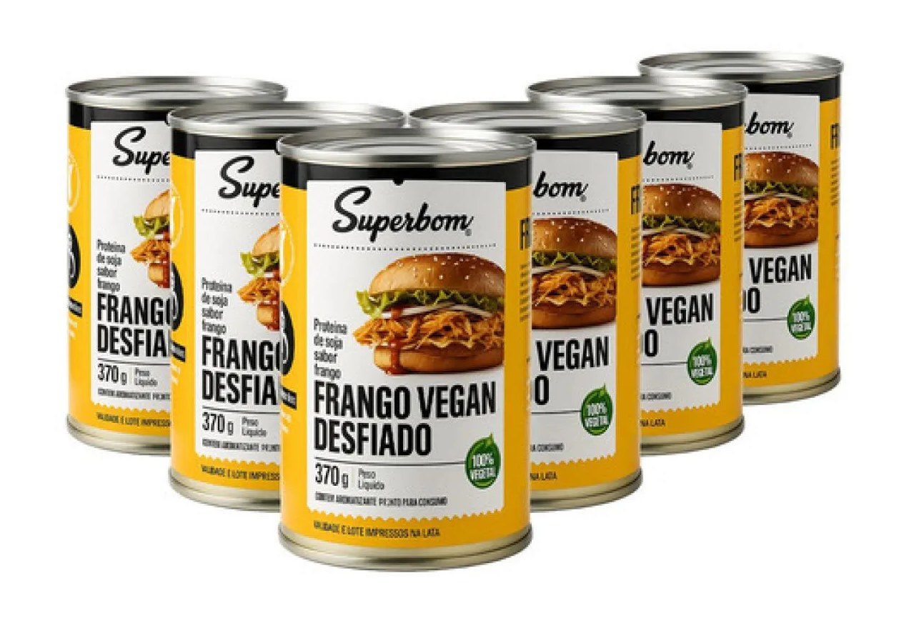 Kit 6 Frango Vegan Desfiado 370G - Superbom