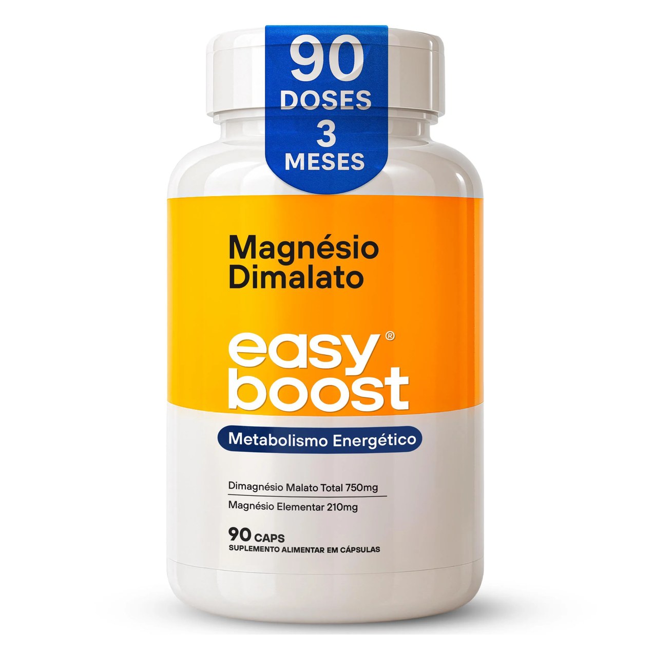 Magnésio Dimalato 100% Easy Boost 1500mg 90 cápsulas
