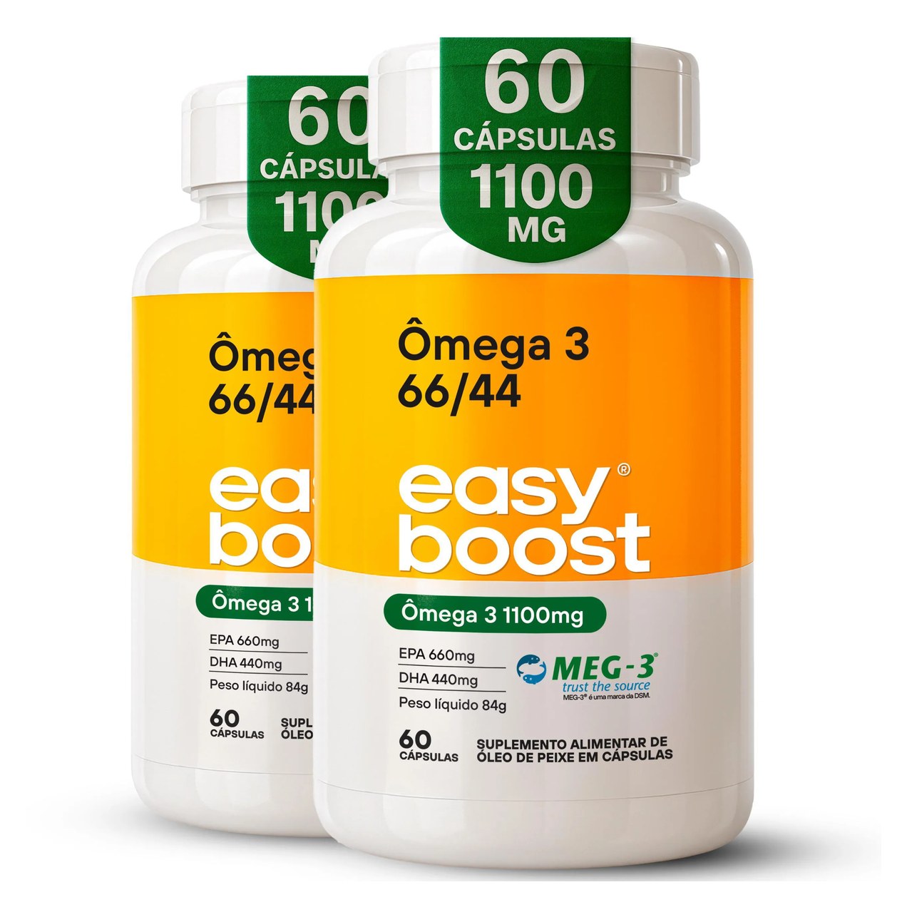 Ômega 3 66/44 Easyboost Epa 660 Dha 440 1100mg 120caps Kit2x