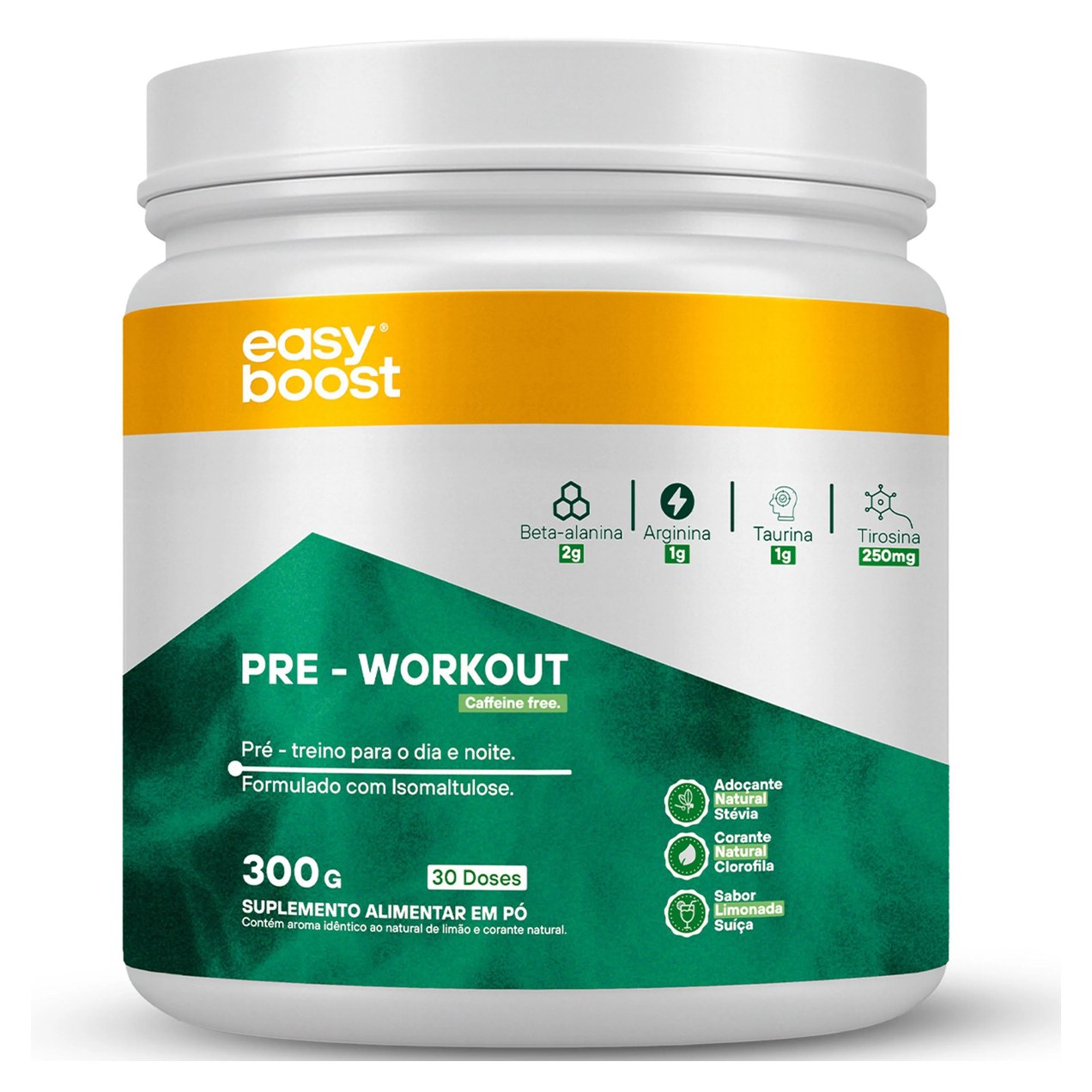 Pre Workout Caffeine Free Easy Boost Pré Treino 300g - Limonada Suica