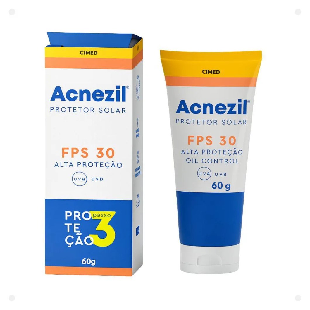 Protetor Solar Cimed Acnezil Fps 30 com Alta Proteção Uva e Oil Control 60G