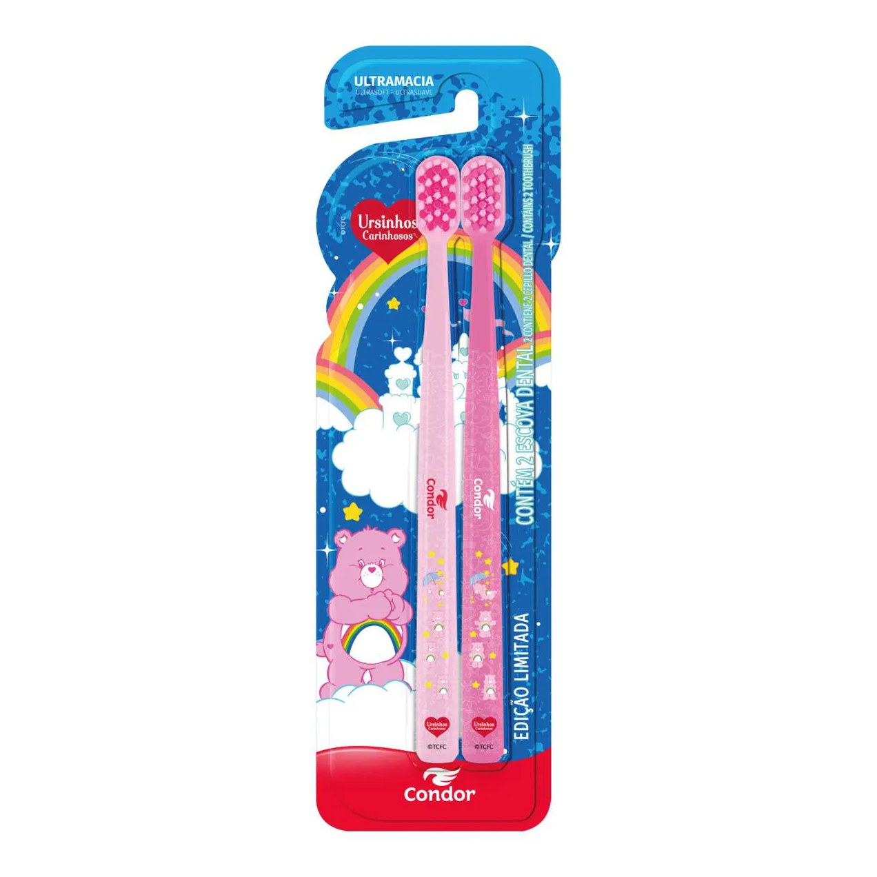 Escova Dental Ultramacia Ursinhos Carinhosos Condor Cabeça Rosa