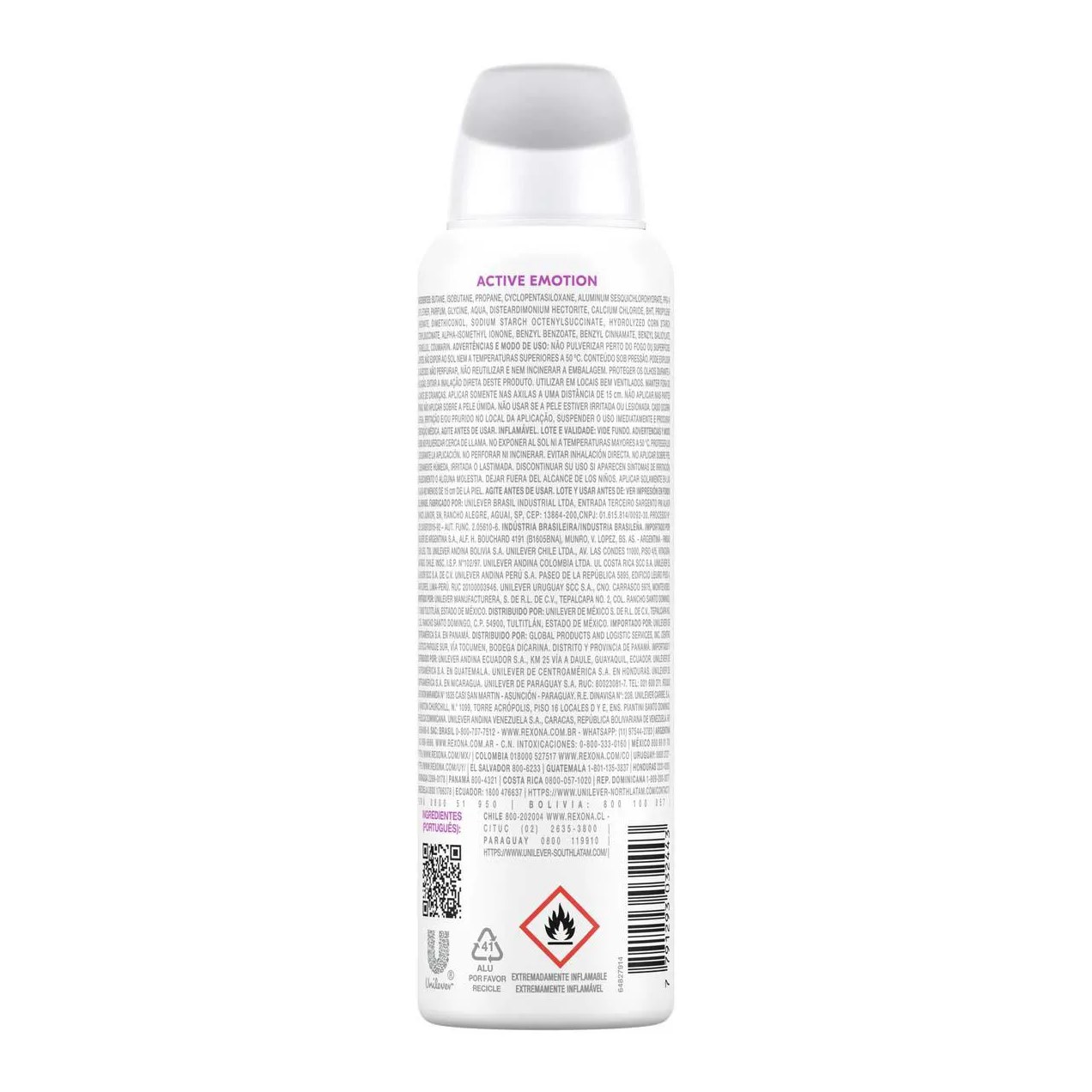 Desodorante Antitranspirante Aerosol Rexona Active Emotion Feminino 72h 150ml