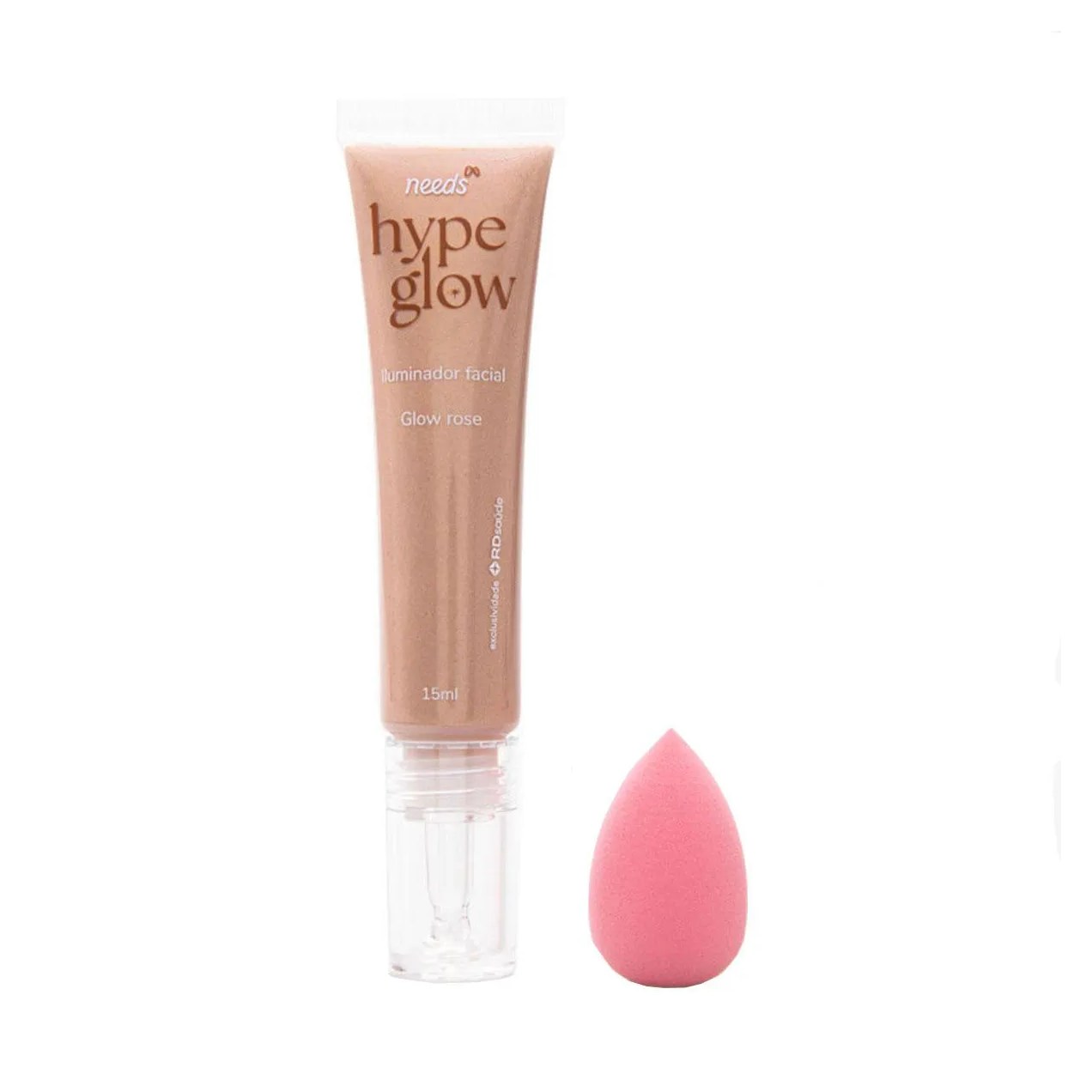 Iluminador Facial Líquido Needs com Esponja Make Hype Glow 15g