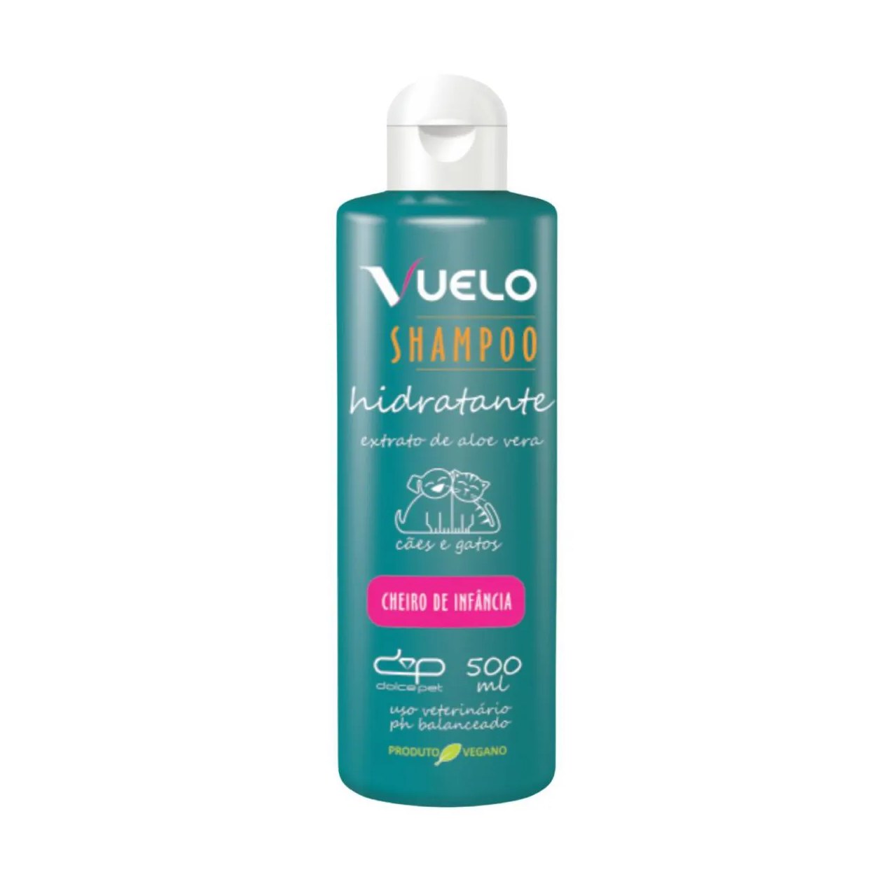 Kit Vuelo Shampoo Hidratante + Fluido Desembaraçador Cheiro de Infância Cães e Gatos
