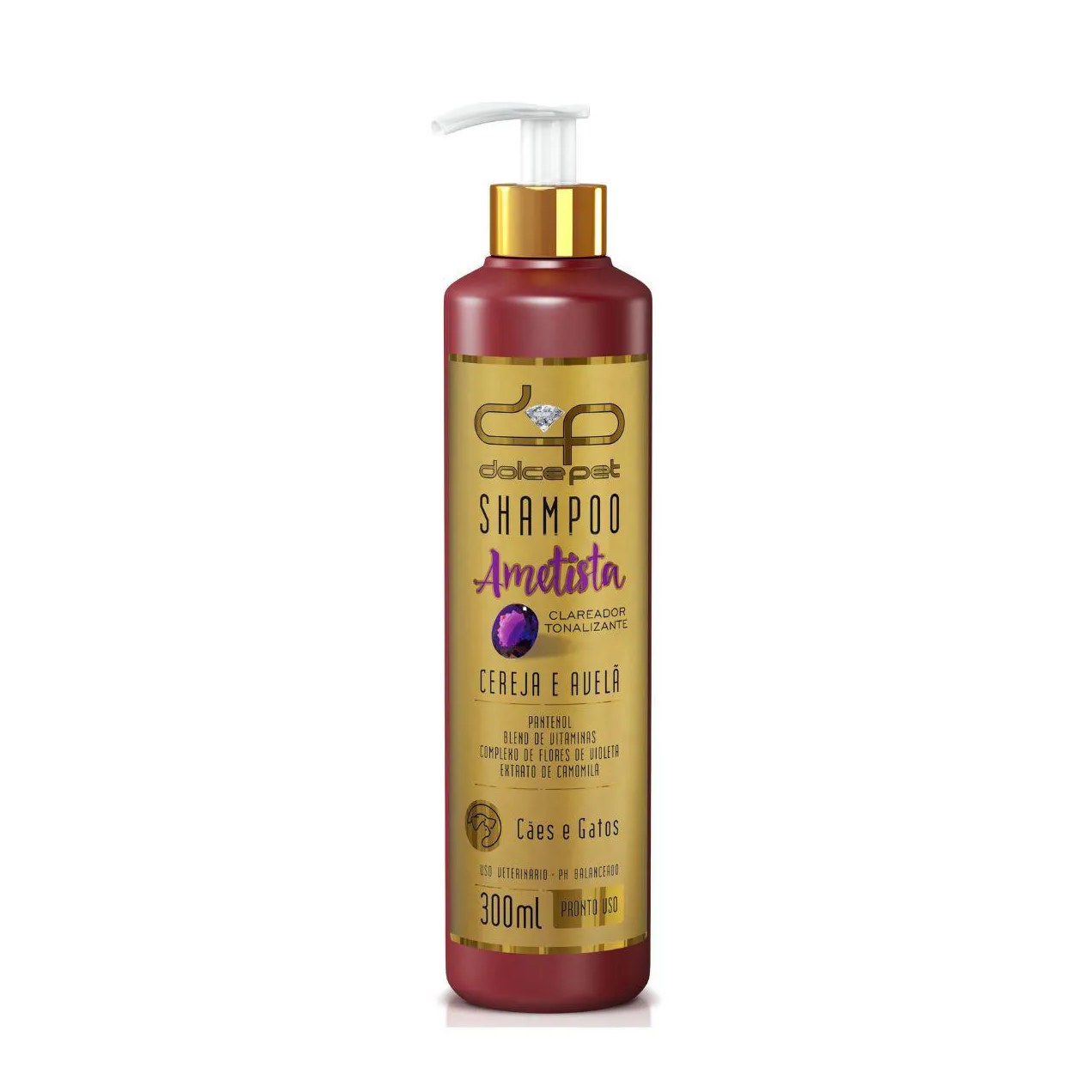 Kit Dolce Pet Shampoo Clareador Tonalizante + Condicionador Neutro para Cães e Gatos 300Ml