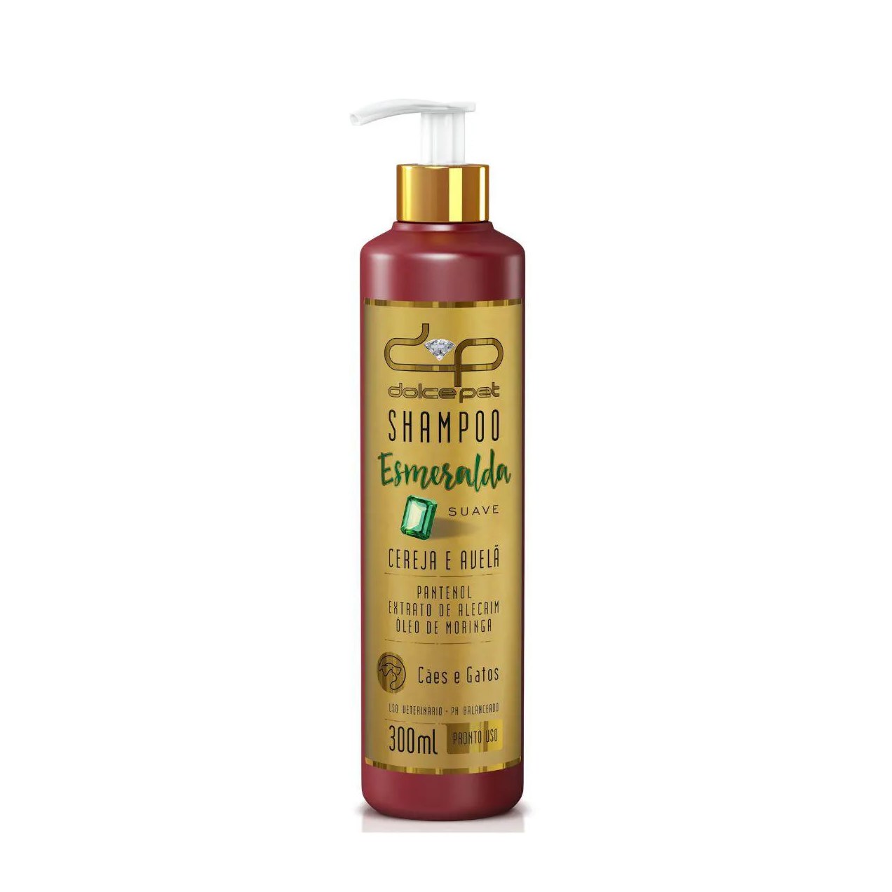 Shampoo Suave Cereja e Avelã Dolce Pet Cães e Gatos - 300 Ml