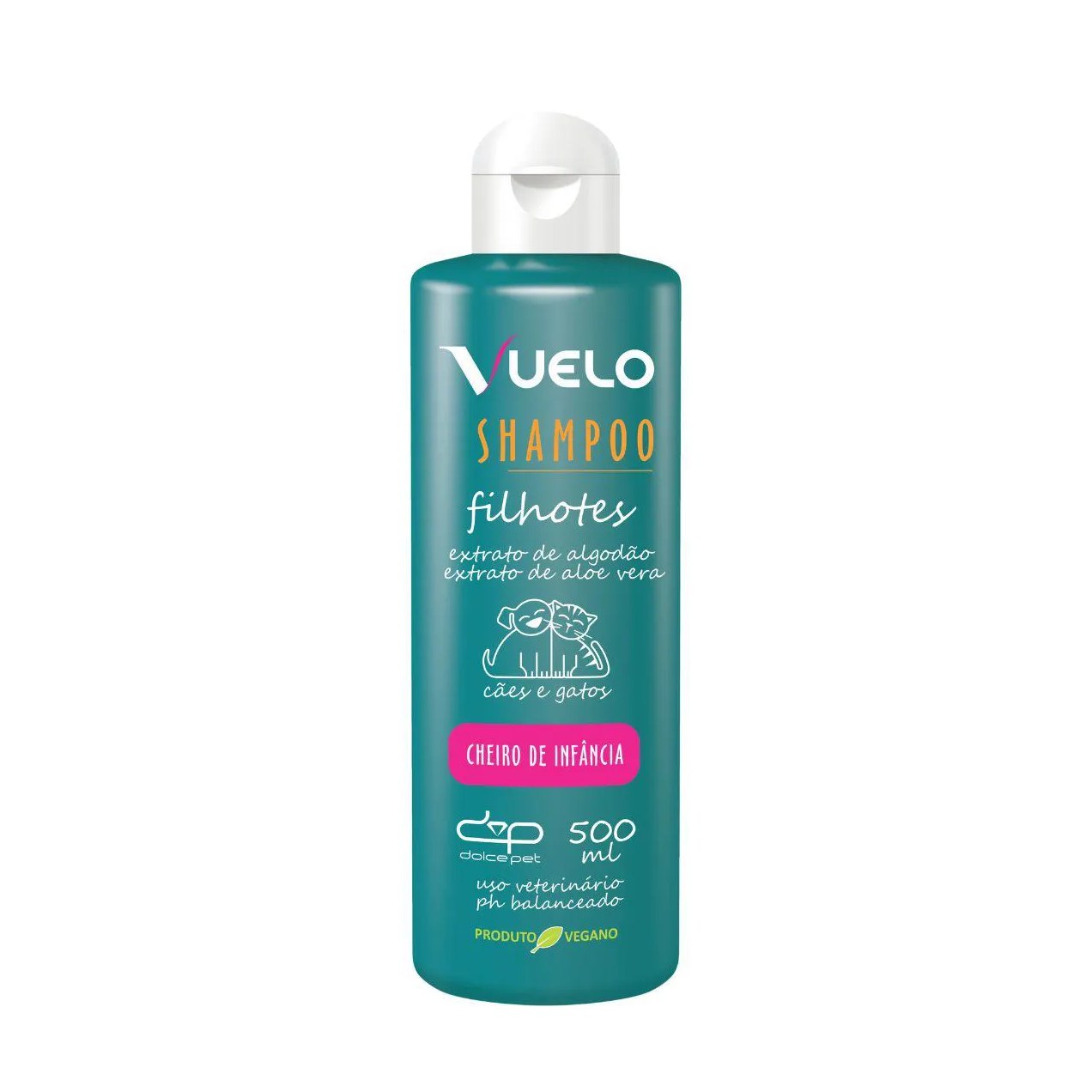Shampoo Vuelo Filhotes Cheiro de Infância para Cães e Gatos 500Ml