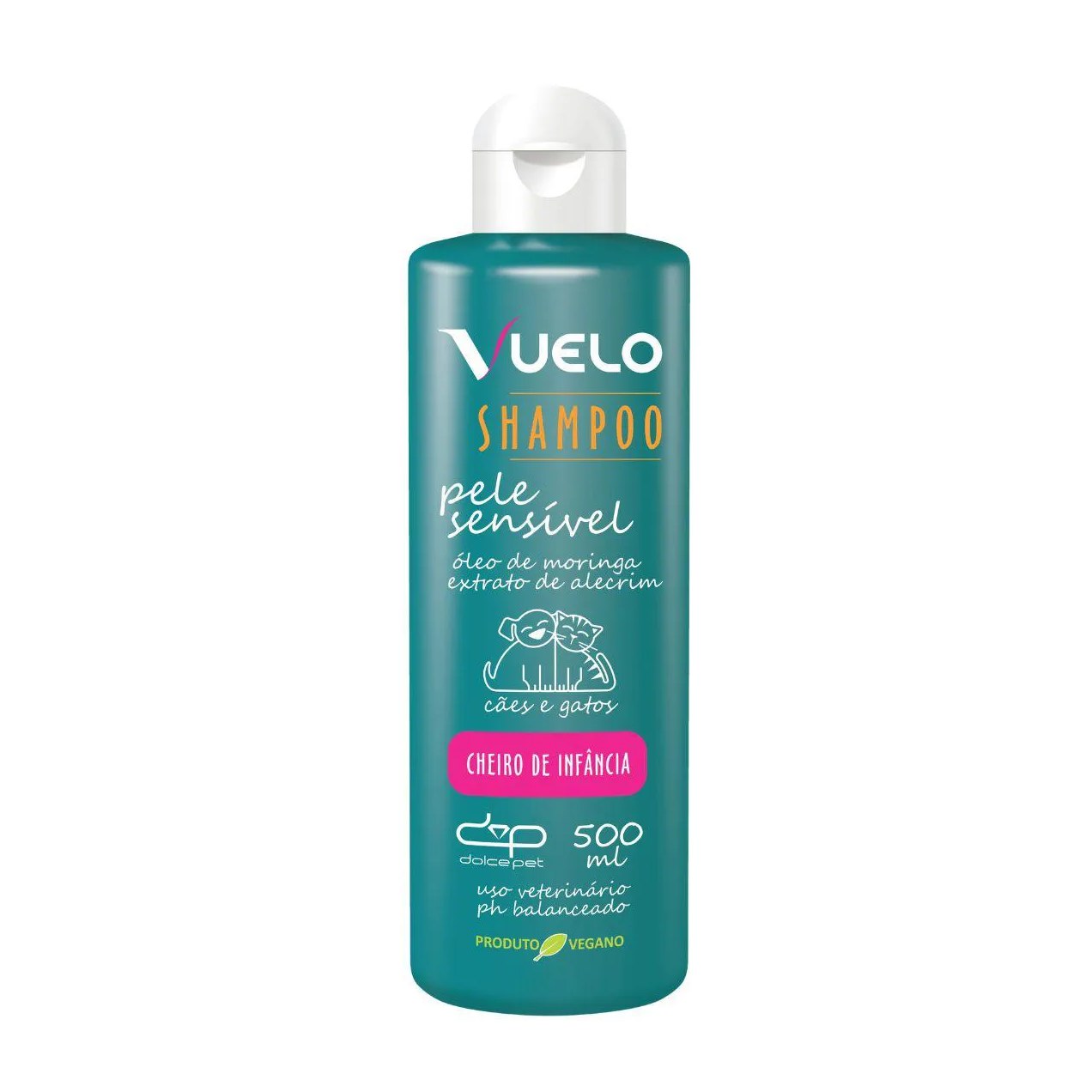 Shampoo Vuelo Pele Sensível Cheiro de Infância para Cães e Gatos 500Ml