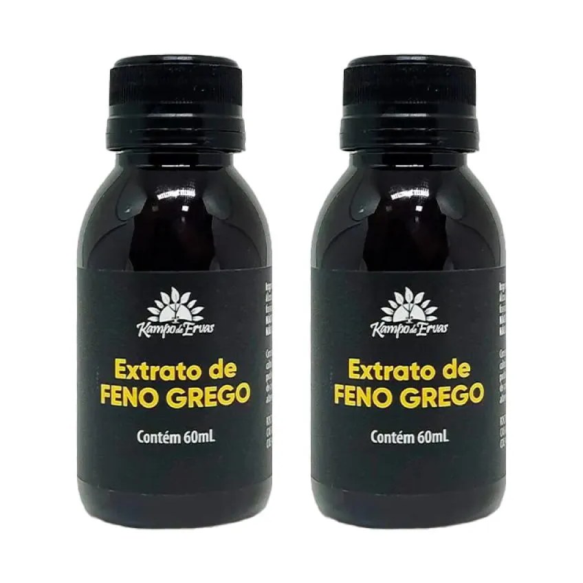 Kit 2X: Extrato de Feno Grego Orgânico Kampo de Ervas 60Ml