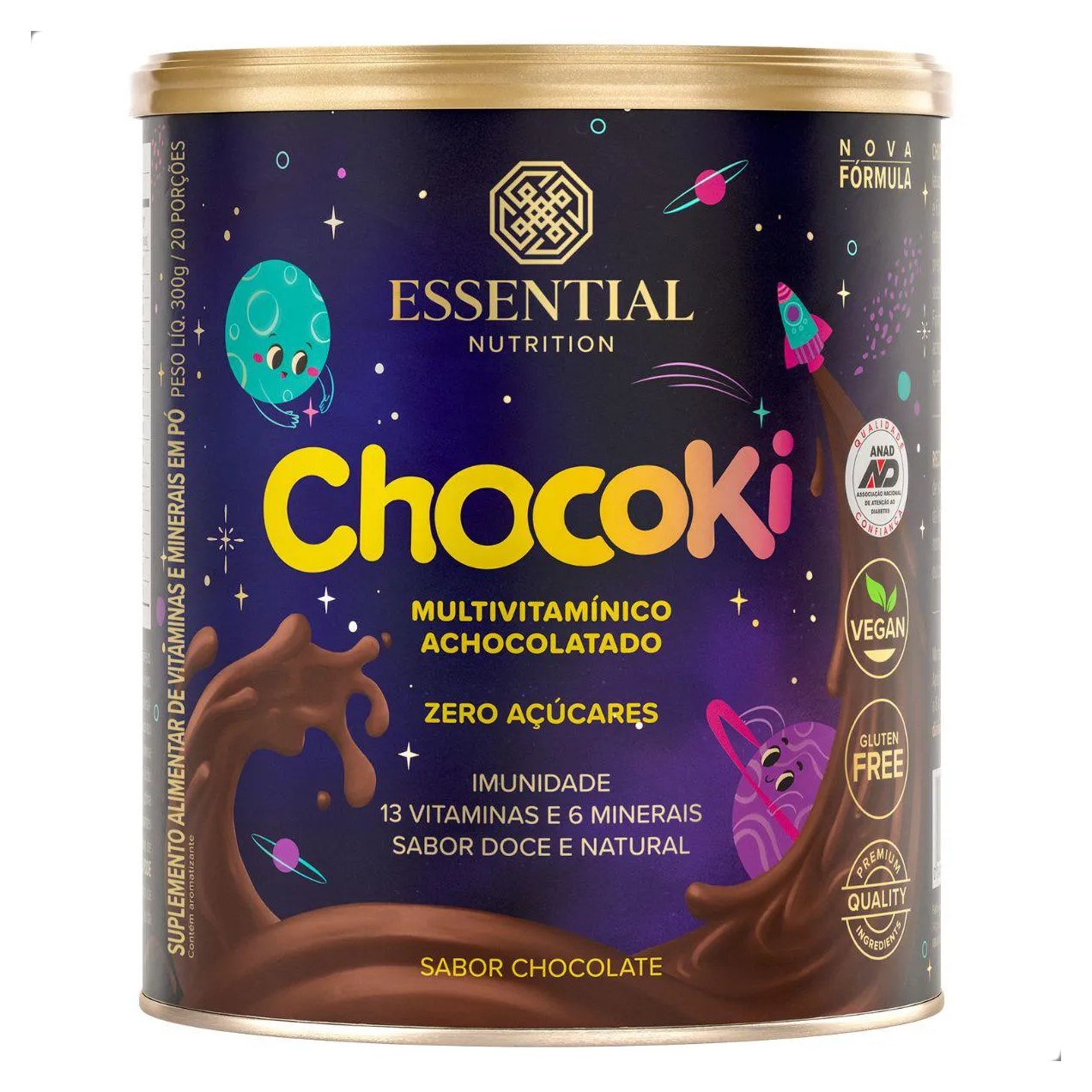 Chocoki Achocolatado Multivitaminico 300G Essential Chocolate