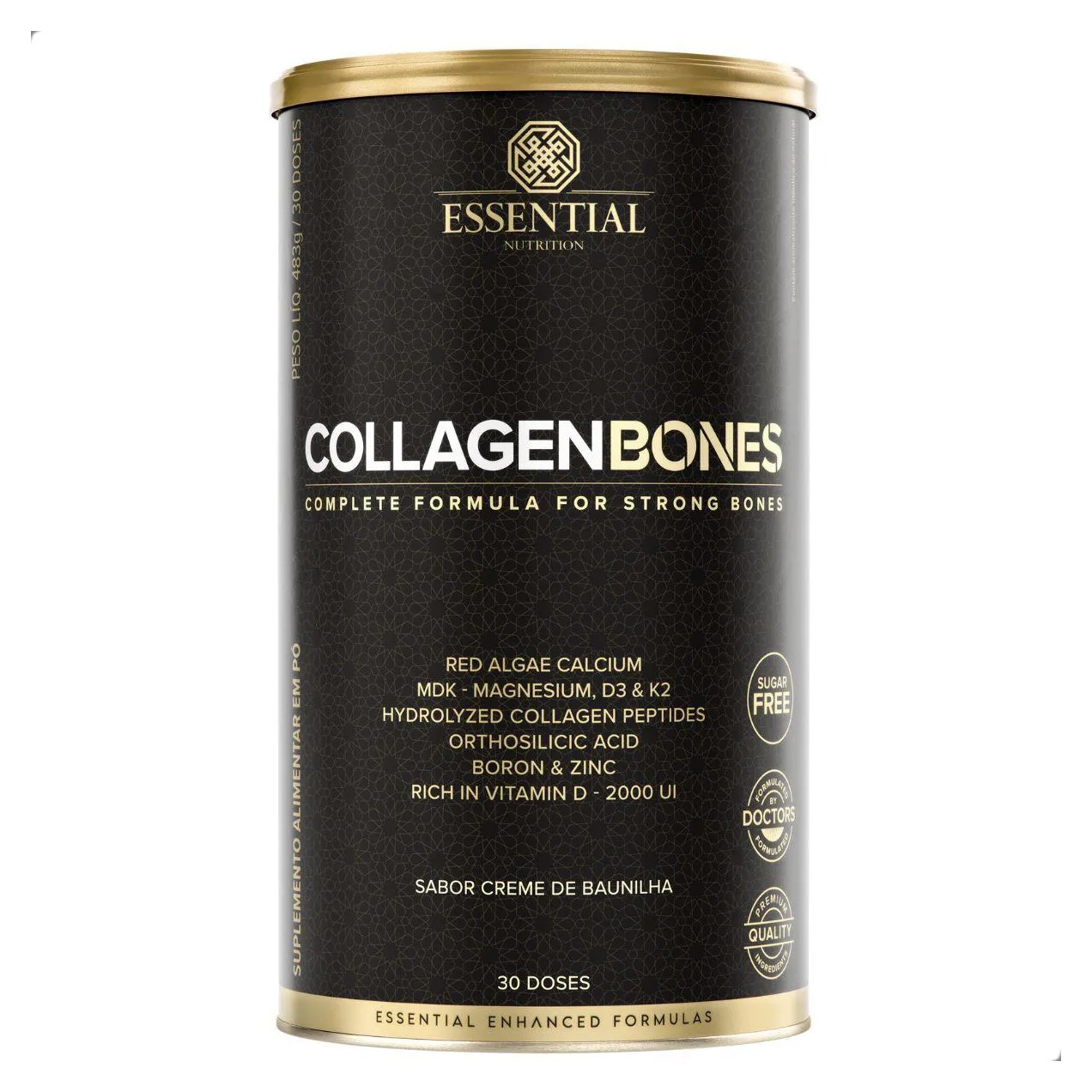 Collagen Bones 483G Nutrição dos Ossos Essential Nutrition Baunilha