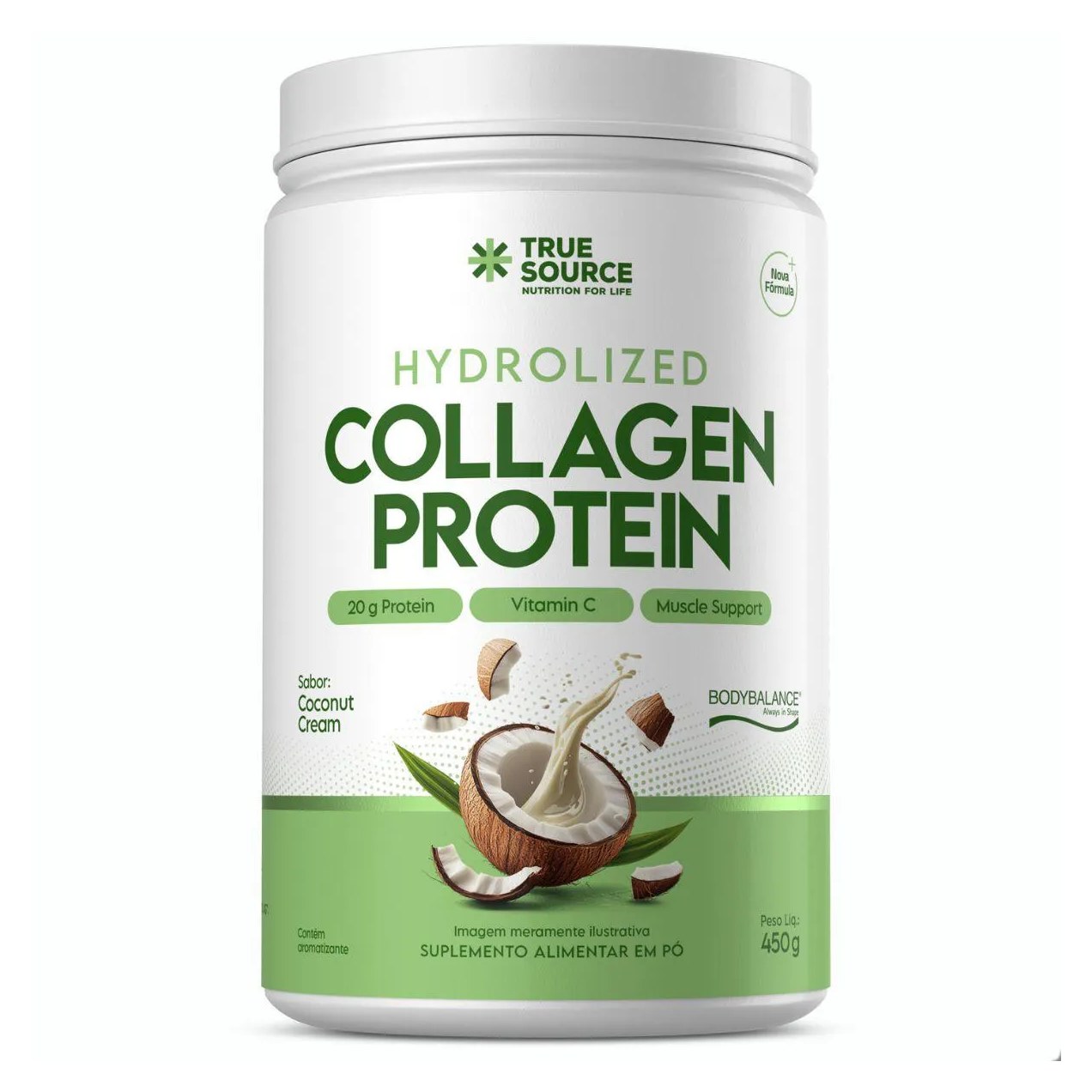Collagen Protein Hydrolized Body Balance 450G True Source Coconut Cream