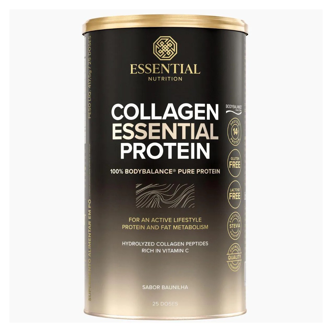Collagen Protein 30 Doses Lata 457,5G Essential Nutrition Baunilha