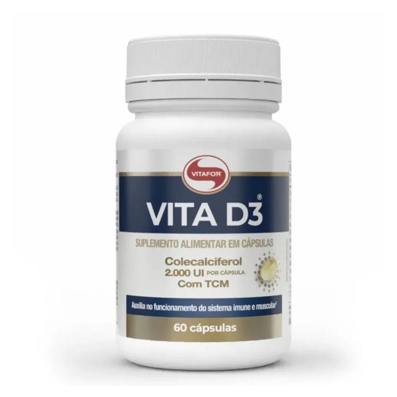 Vitamina D3 2.000Ui com Tcm 60 Capsulas Vitafor Natural