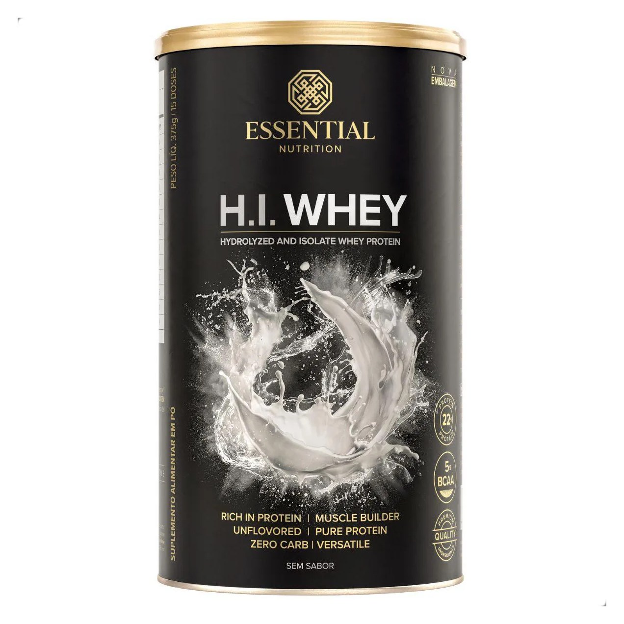 Whey Protein H.i. Natural 375G Essential Nutrition
