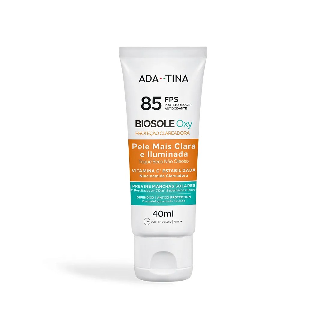 Ada Tina Biosole Oxy Fps 85 - Protetor Solar Clareador 40Ml