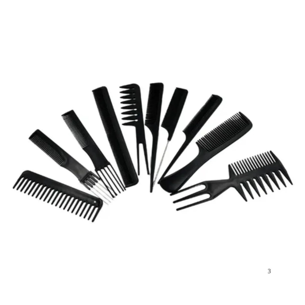 Kit 10 Pentes Profissional Cabeleireiro Pente Fino Garfo Salão Barbeiro para Corte