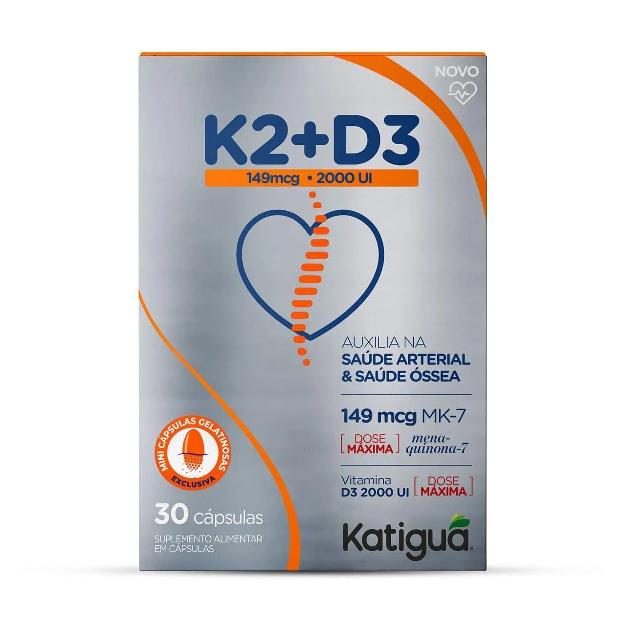 Vitamina K2 +Vitamina D3 - 30 Cáspulas Gelatinosas - Katiguá