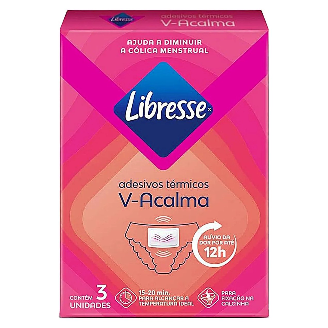Adesivo Térmico para Cólica Libresse V-Acalma 3 Unidades