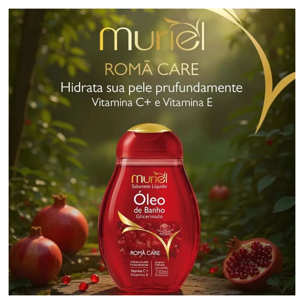 Sabonete Líquido Muriel Óleo de Banho Glicerinado Romã Care 230Ml