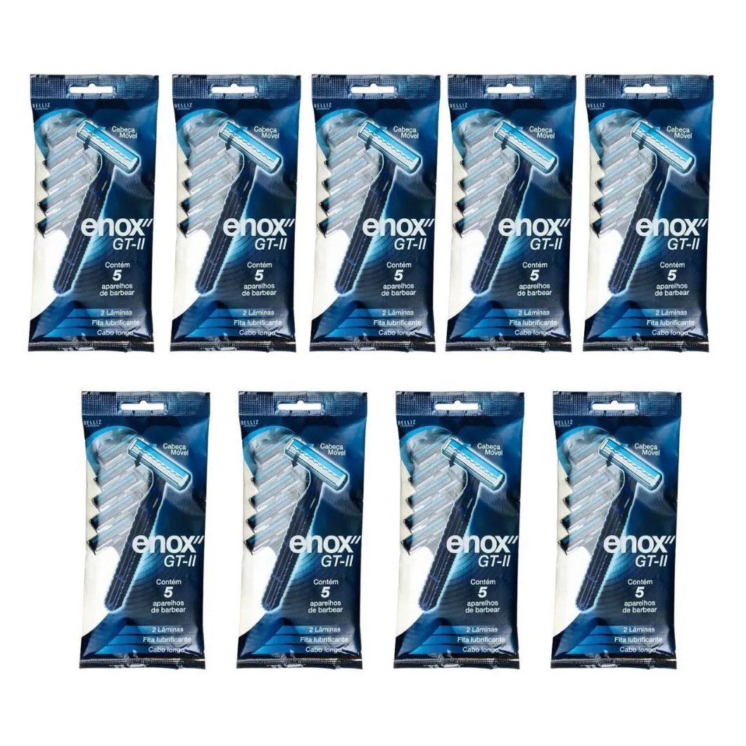 Kit Aparelho de Barbear Descartável Enox Gt-2 Cód.1758 C/9