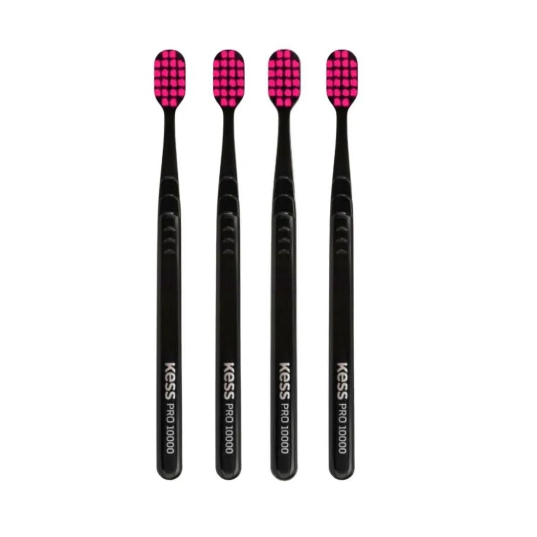 Kit Escova Dental Extra Macia Kess Pro 10K Belliz Rosa C/4