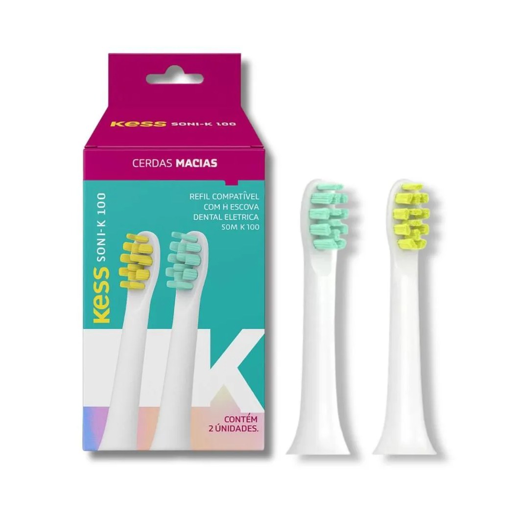 Refil para Escova Dental Elétrica Kess Soni-K 100 com 2 Unidades Cod.2526