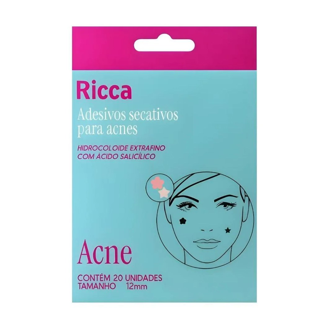 Adesivos Secativos para Acnes Ricca Flor e Estrela com 20 Unidades Cód. 3868
