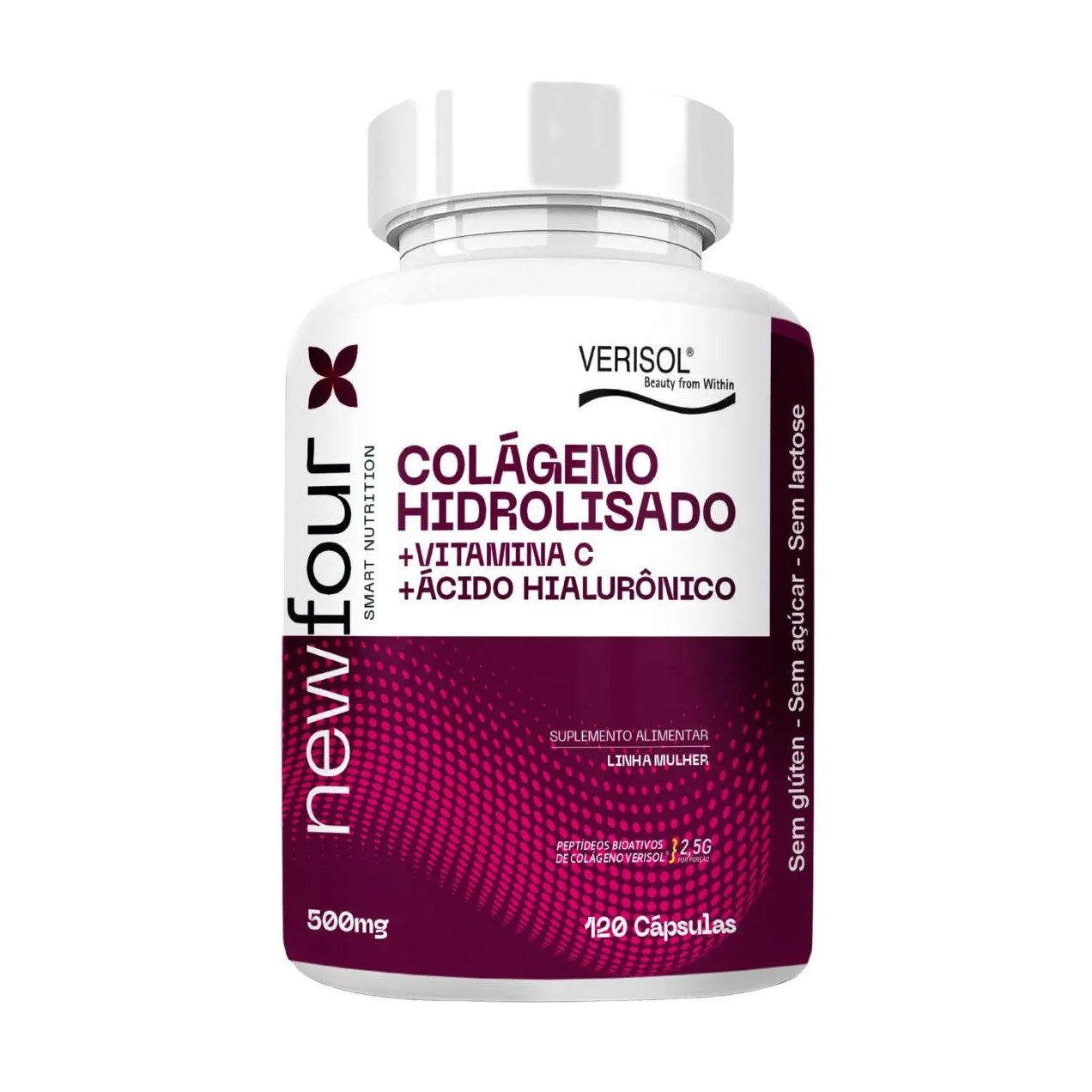 Colágeno Hidrolisado Verisol + Vitamina C + Ácido Hialurônico 120 Cápsulas