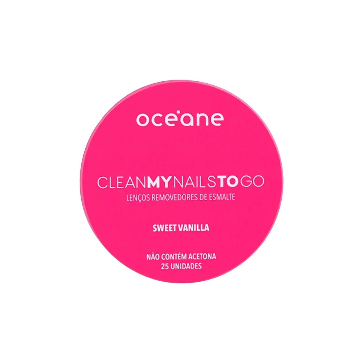 Lenços Removedores de Esmalte Océane Clean My Nails To Go Sweet Vanilla 25 unidades