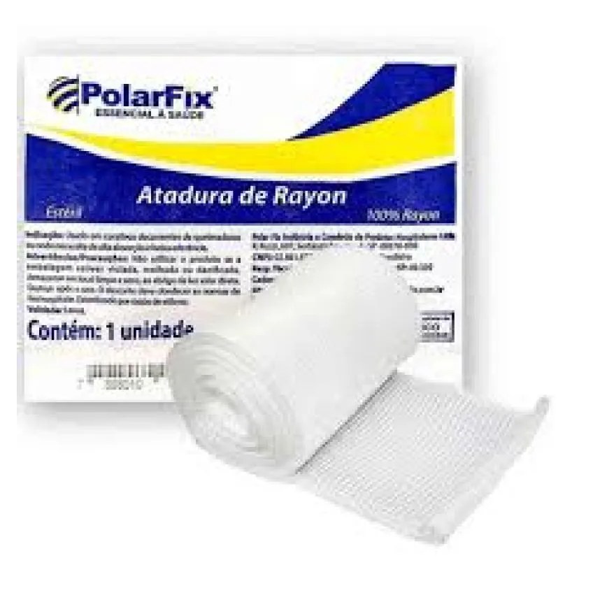 Atadura de Rayon 7,5 Cm X 5 M. Estéril Polar Fix Kit com 3 Unidades