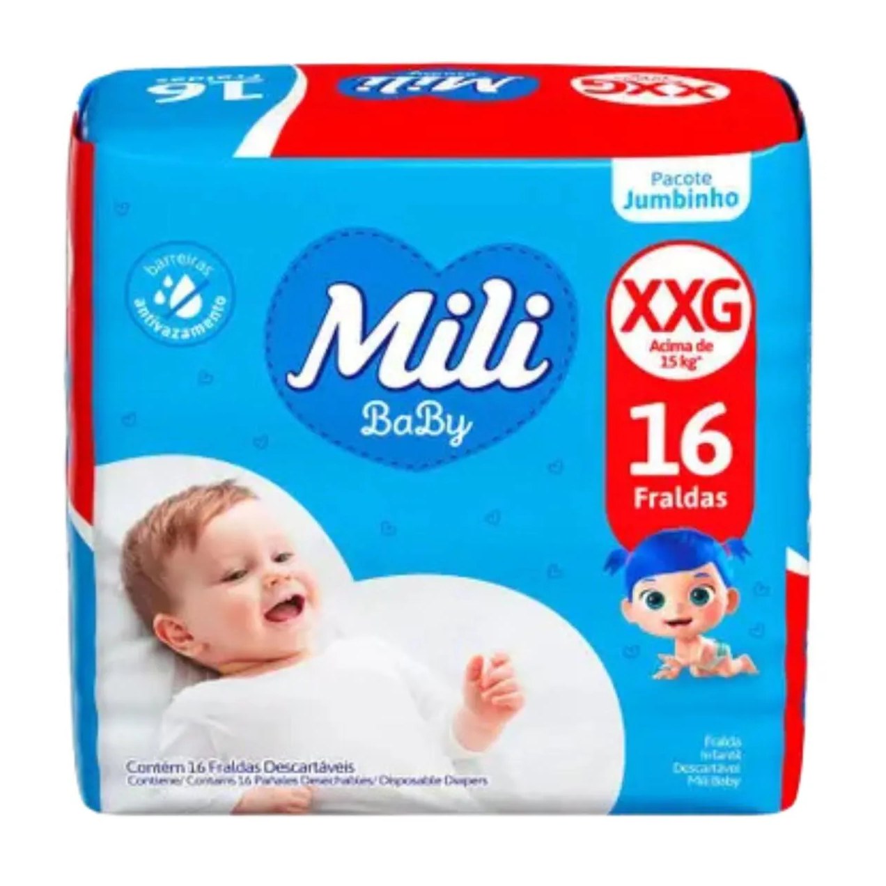 Fralda Infantil Mili Baby Xxg Jumbinho C16