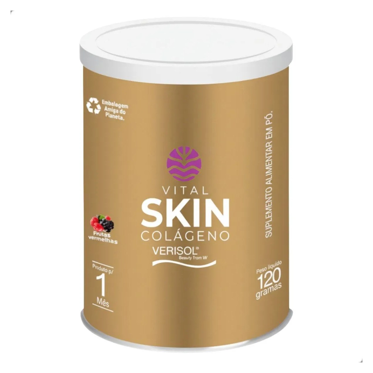 Skin Colageno Verisol Cabelo Pele Unha 120G Vital Atman Frutas Vermelhas