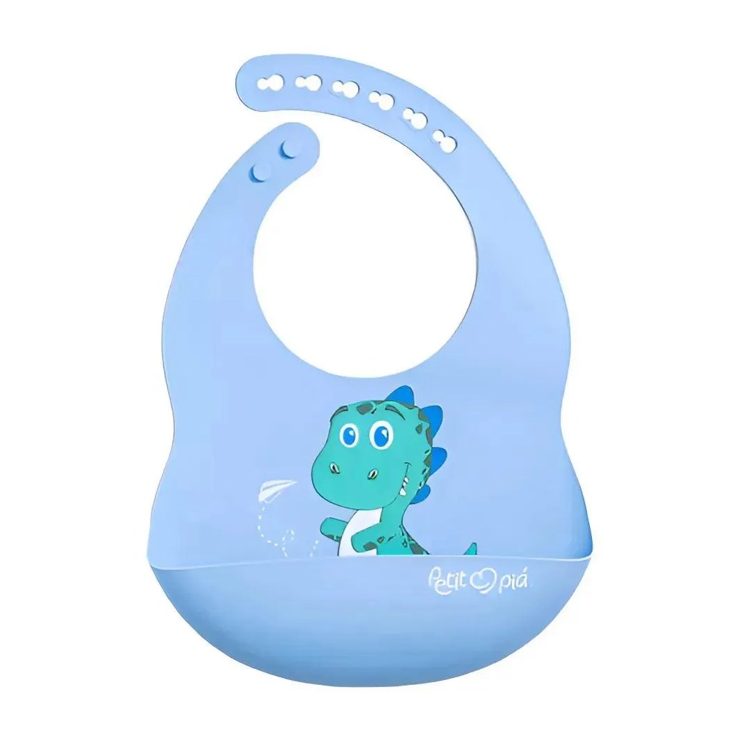Babador Silicone Cata Migalhas Dinossauro Petit Pia