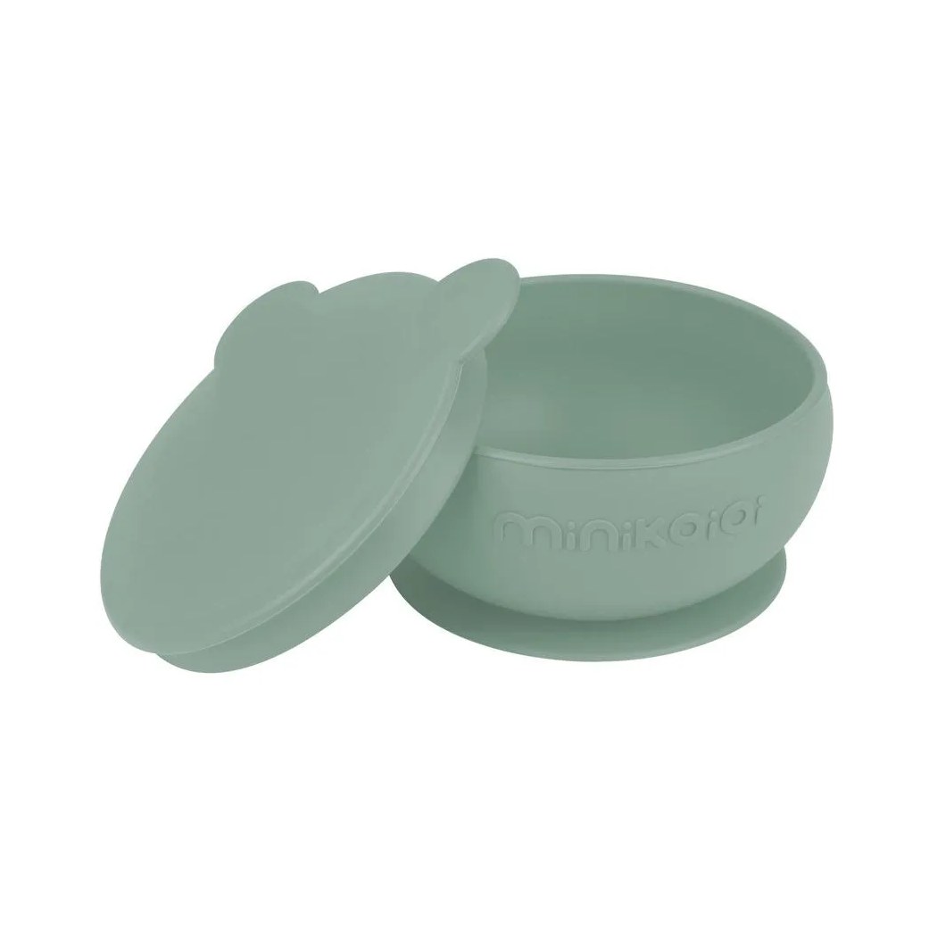 Tigela Urso de Silicone Bowly 450Ml River Green - Minikoioi