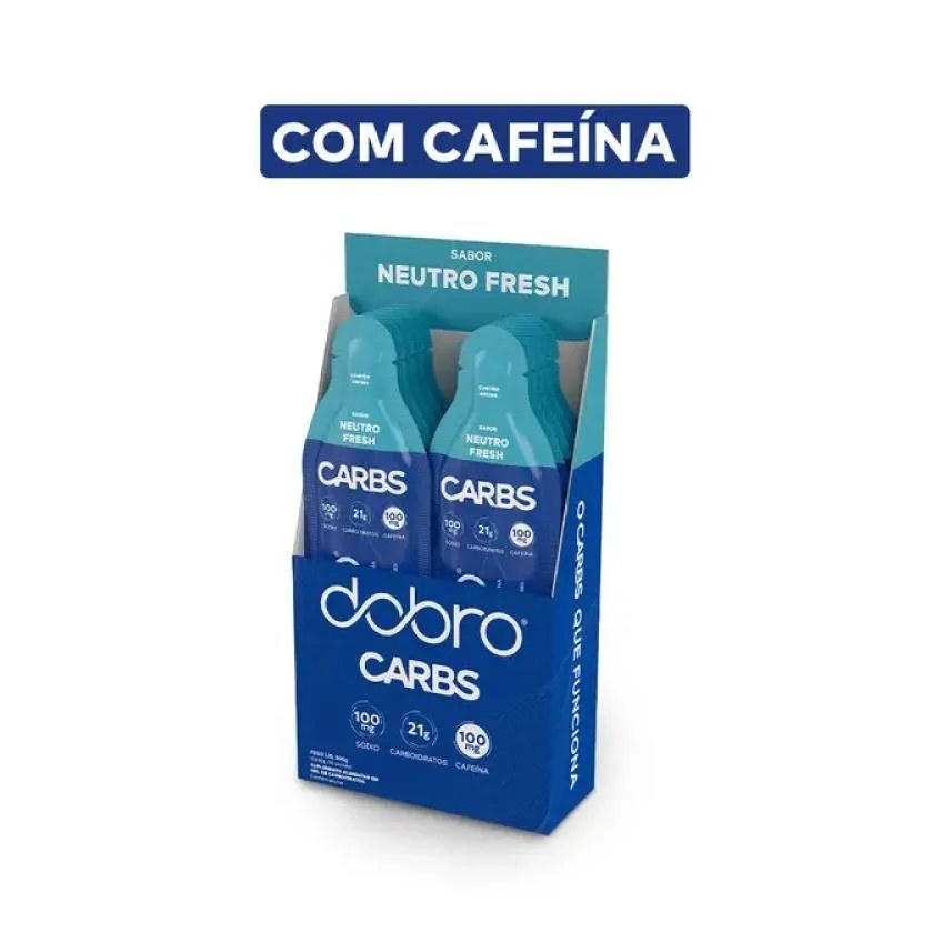 Carbs Gel Dobro - com Cafeína (Display 10 Sachês 30G) - Neutro Fresh