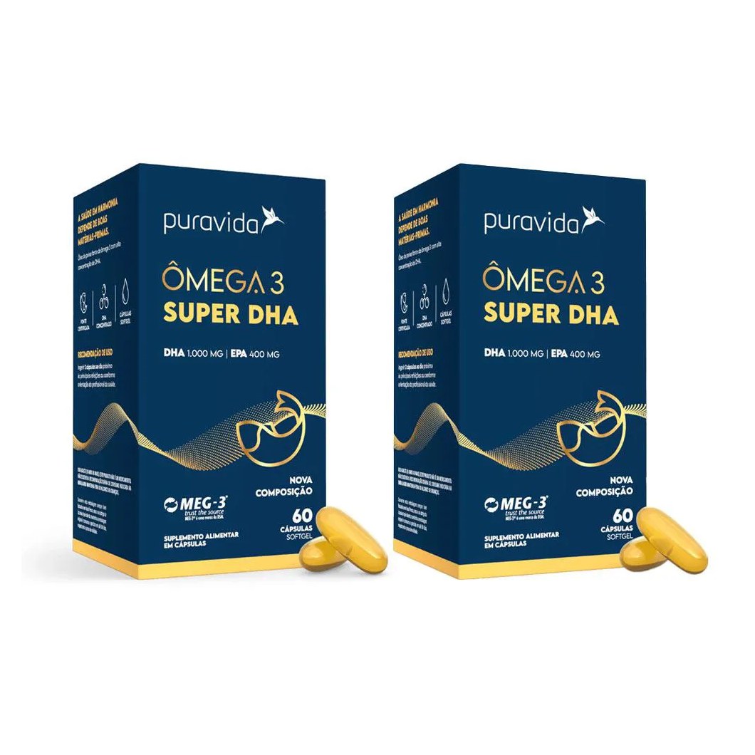 Omega 3 Super Dha Epa Big Kit 2 - 120 Caps - Puravida