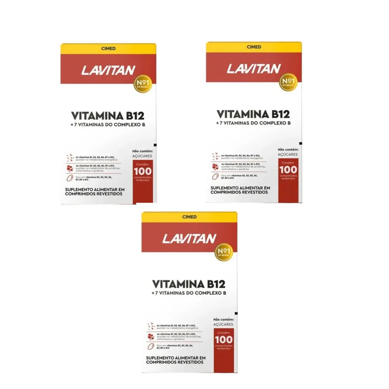 Kit 3 Lavitan Vitamina B12 + Complexo B com 100 Cpr – Cimed