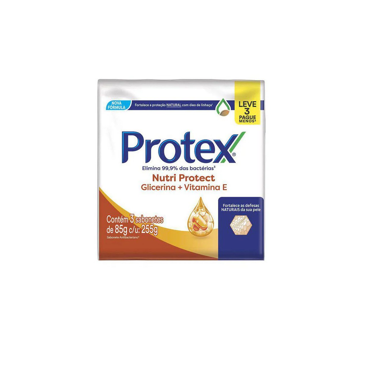 Sabonete em Barra Protex Nutri Protect Vitamina E 85g 3 unidades