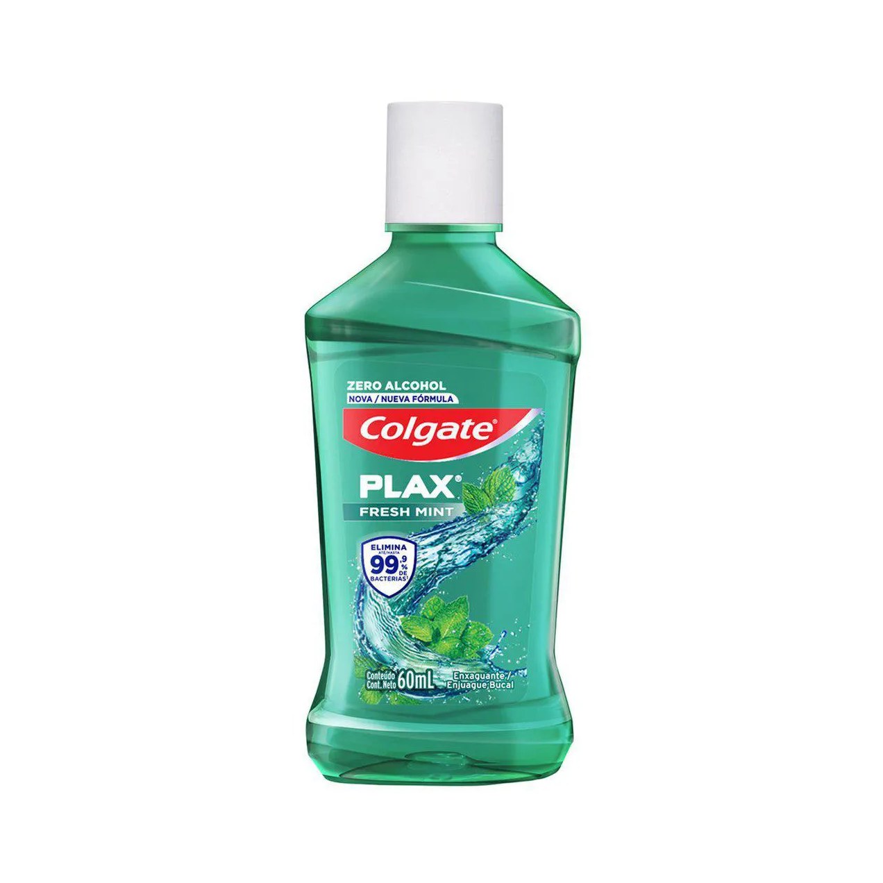 Enxaguante Antisséptico Bucal Colgate Plax Fresh Mint Sem Álcool com 60ml