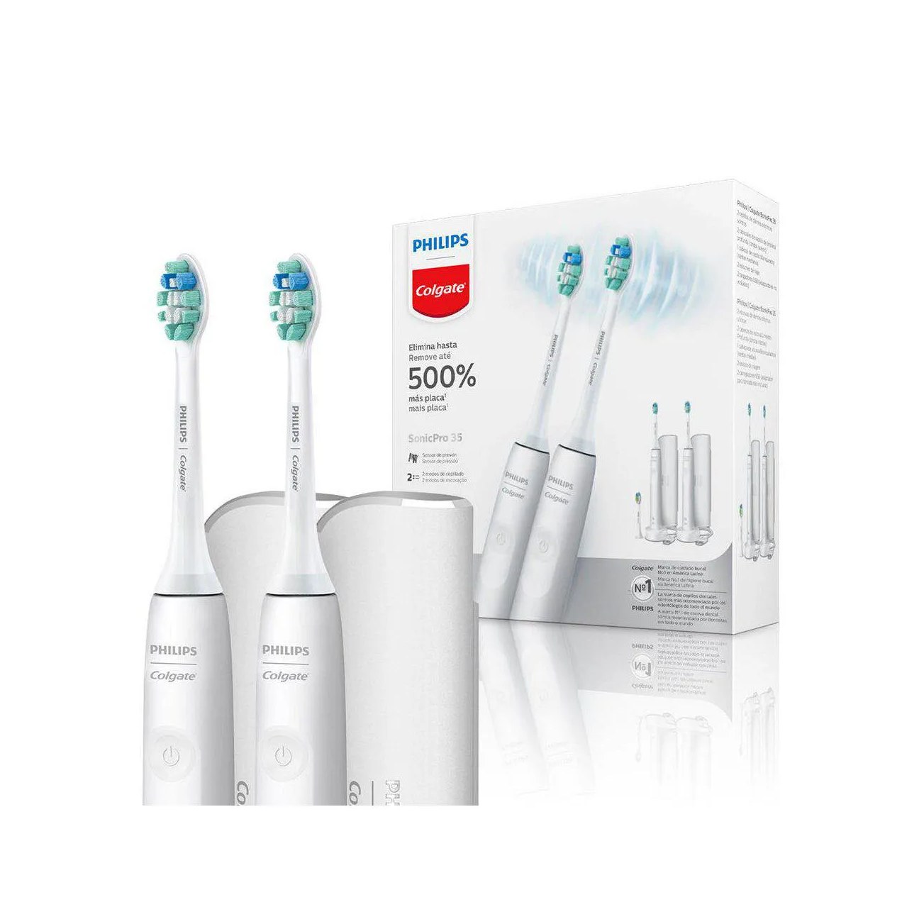 Escova de Dente Elétrica Philips Colgate Series 35 2 unidades