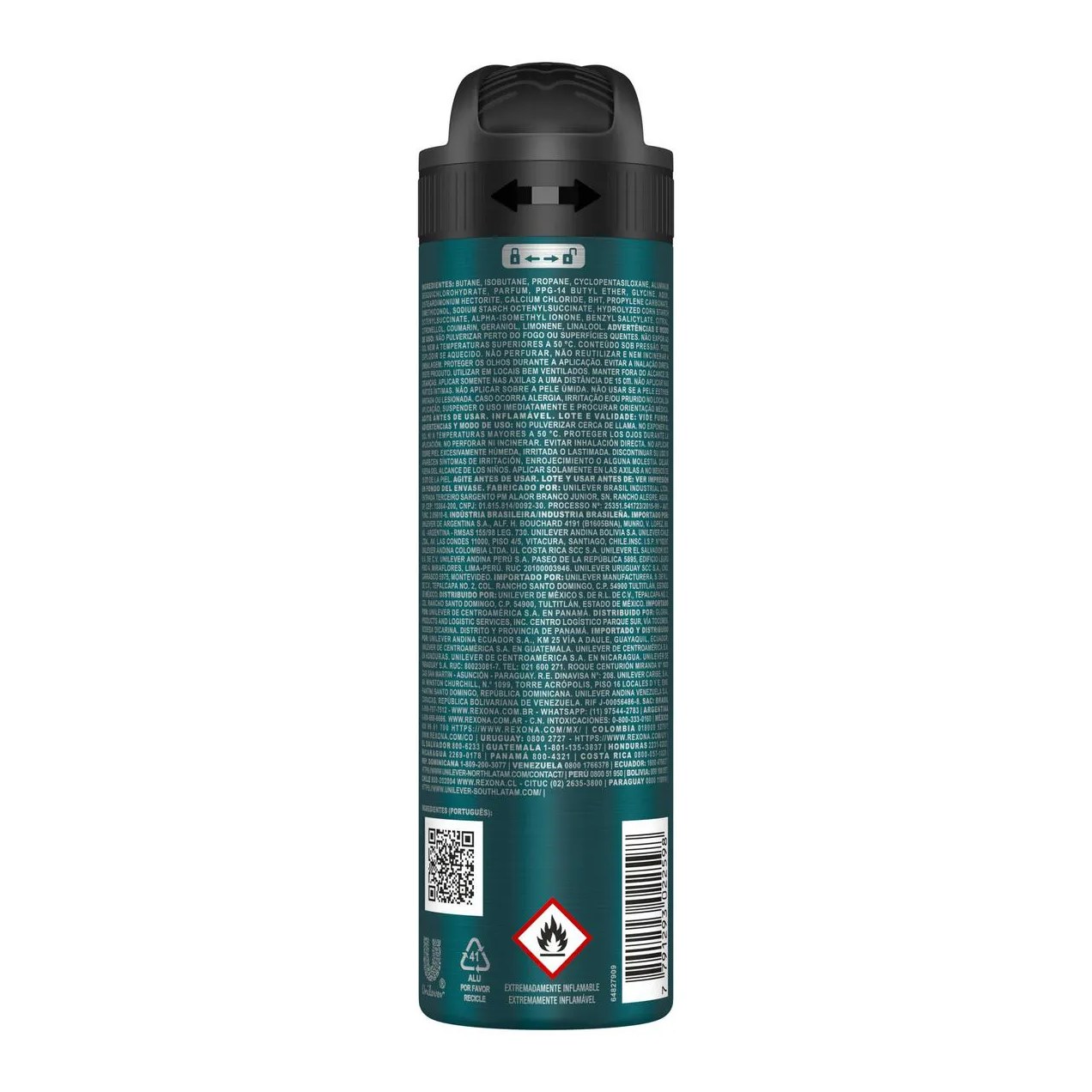 Desodorante Antitranspirante Aerosol Rexona Men Active Dry Masculino 72h 150ml