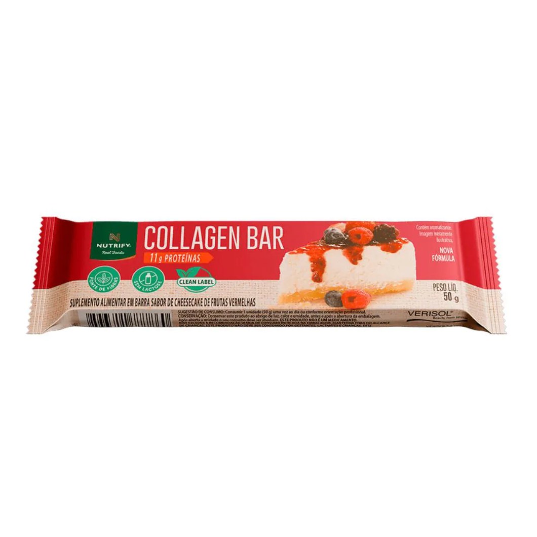 Collagen Bar Cheesecake de Frutas Vermelhas Nutrify 50G