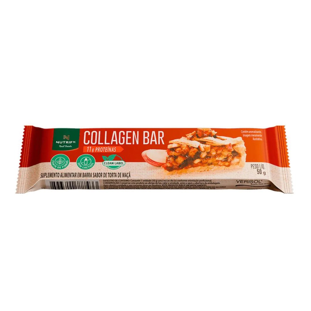 Collagen Bar Torta de Maçã Nutrify 50G