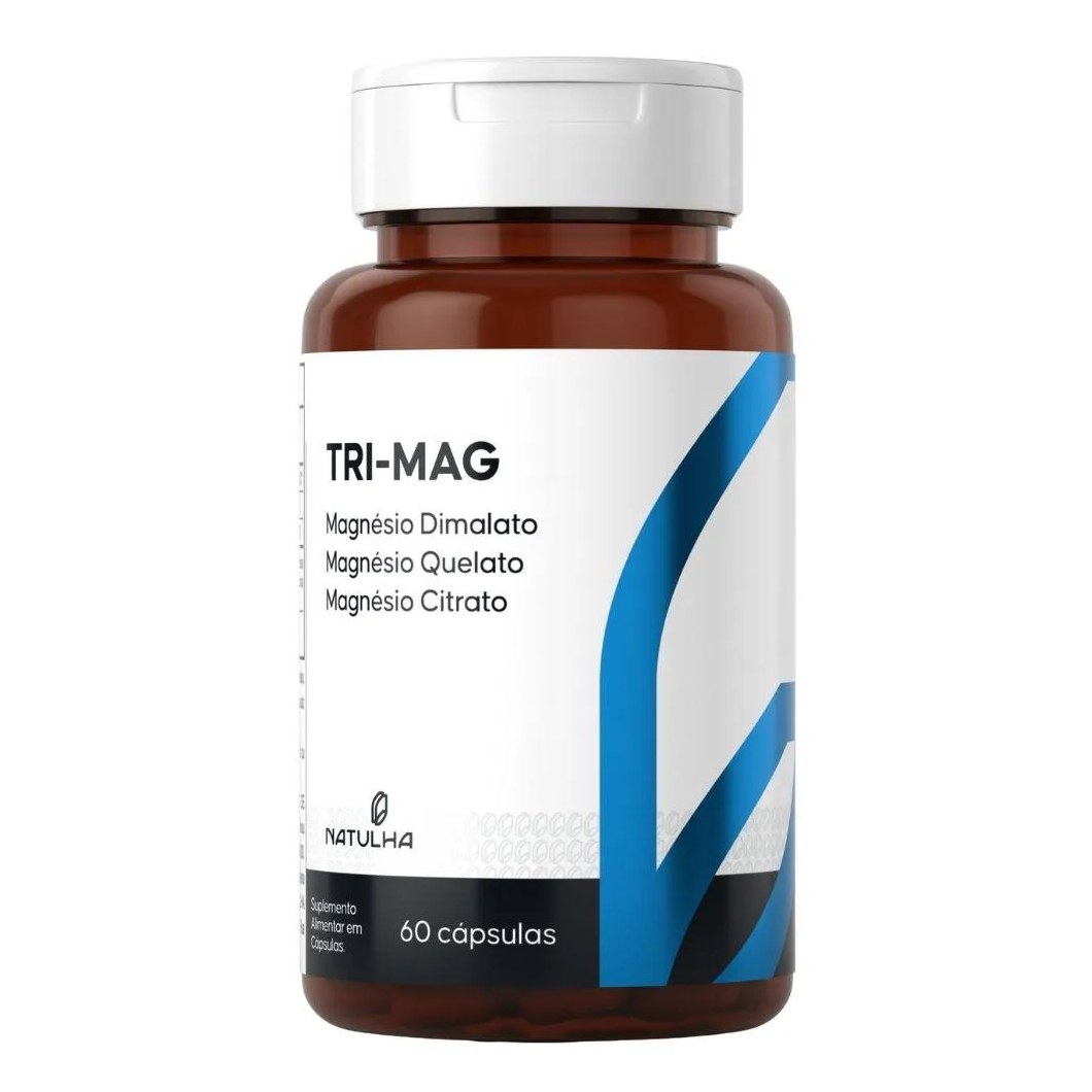 Tri-Mag Magnésio Quelato, Dimalato e Citrato 60 Cápsulas - Natulha
